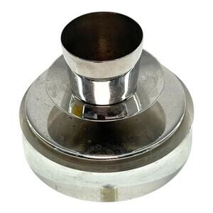 Vintage Chrome & Lucite Candle Holder Art Deco Hollywood Regency Modernist